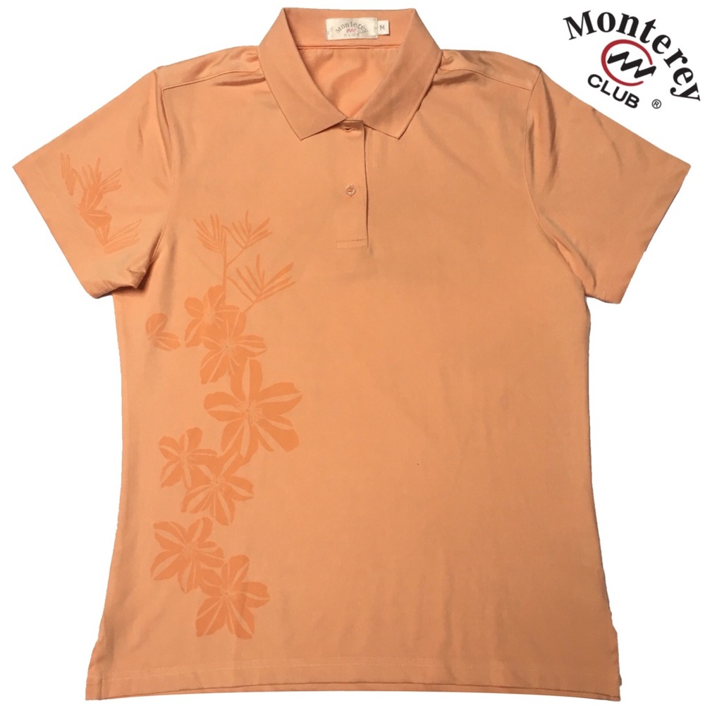 NWT Monterey Club Golf Shirt Polo w/ Dry Swing Performance, Peach Sz M Perfect!
